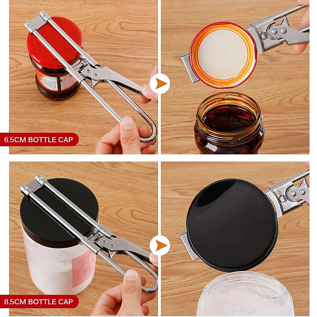 Adjustable Stainless Steel Jar Opener — Easy-Grip Lid Remover