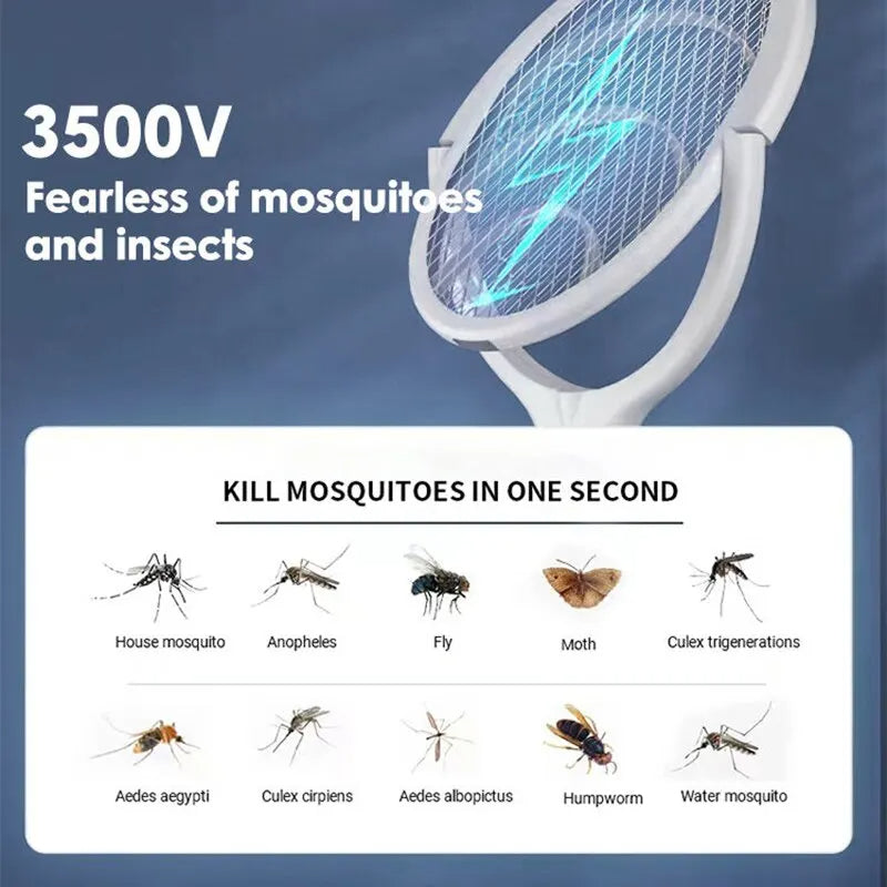 5-in-1 Bug Zapper Racket — Fast-Charging Insect Swatter