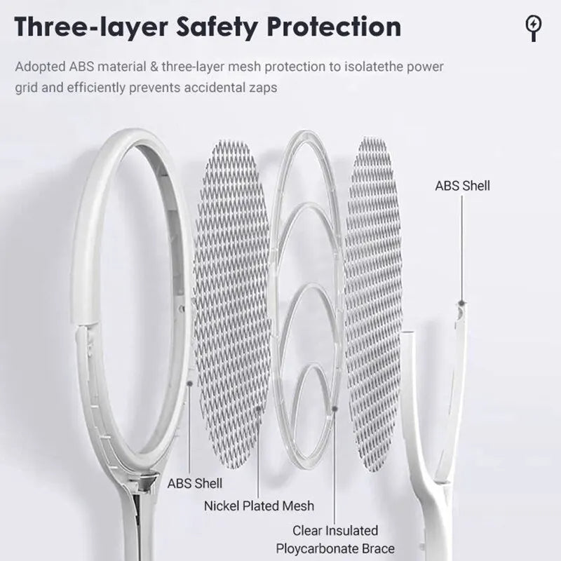 5-in-1 Bug Zapper Racket — Fast-Charging Insect Swatter