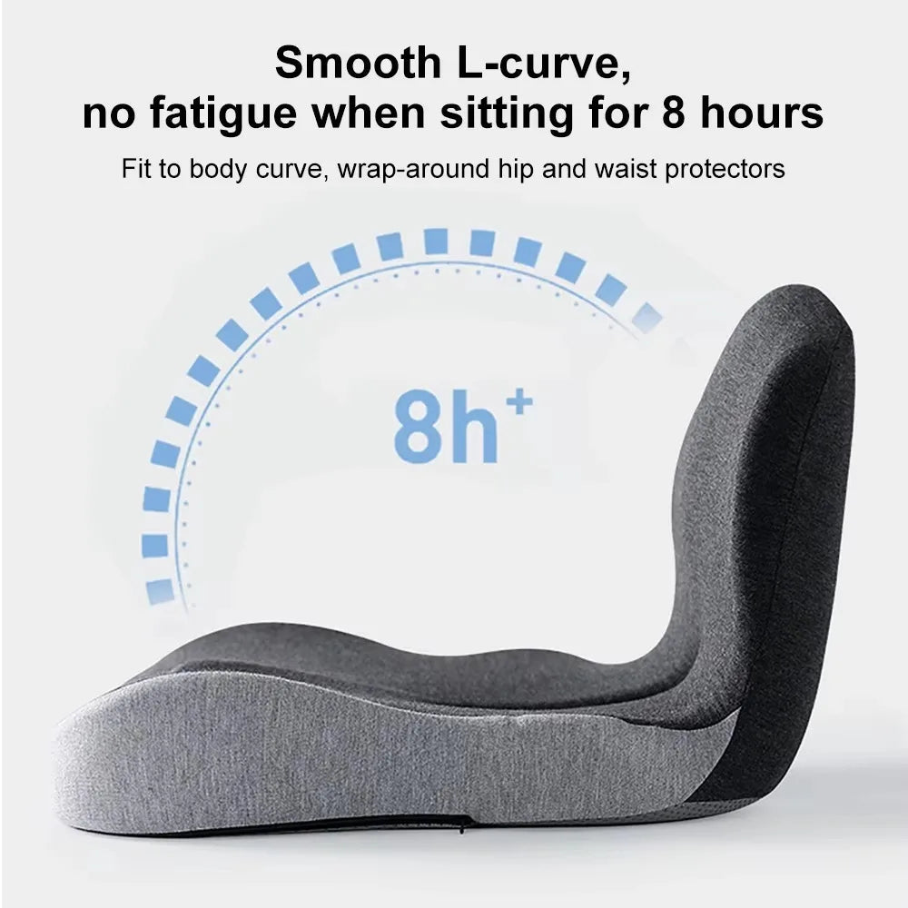 Ergonomic Memory Foam Lumbar Seat Cushion — All-Day Back Support