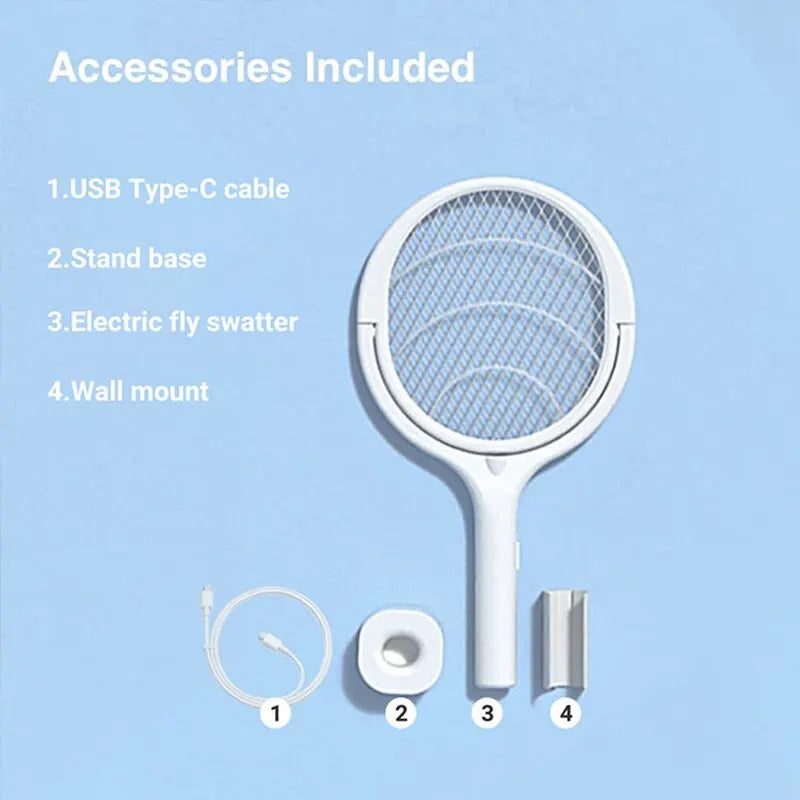 5-in-1 Bug Zapper Racket — Fast-Charging Insect Swatter