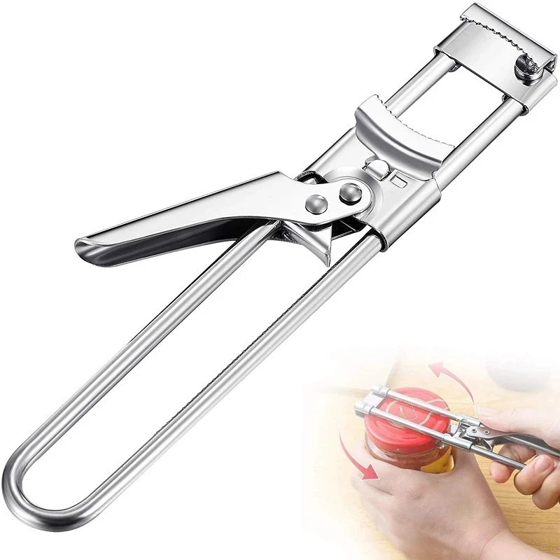 Adjustable Stainless Steel Jar Opener — Easy-Grip Lid Remover