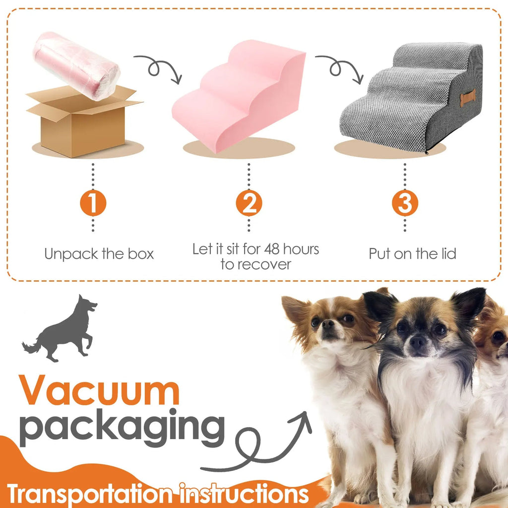Dog Stairs for Bed — Soft, Sturdy Pet Steps