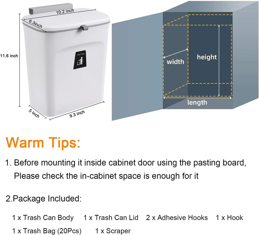 2.4-Gallon Kitchen Compost Bin — Countertop or Under-Sink