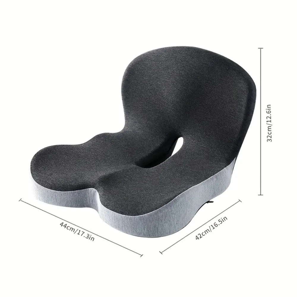 Ergonomic Memory Foam Lumbar Seat Cushion — All-Day Back Support