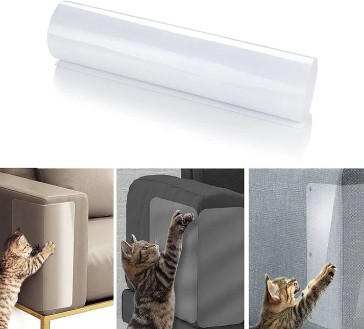 Clear Cat Furniture Scratch Protector — Self-Adhesive Sheet