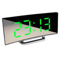 Curved LED Digital Alarm Clock — Mirror Display Bedside Clock