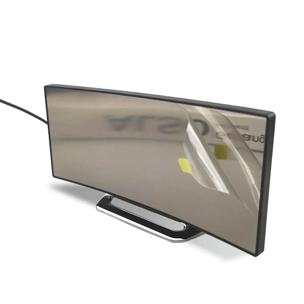 Curved LED Digital Alarm Clock — Mirror Display Bedside Clock