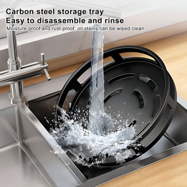 3-Tier Swivel Metal Organizer — 360° Rotating Storage