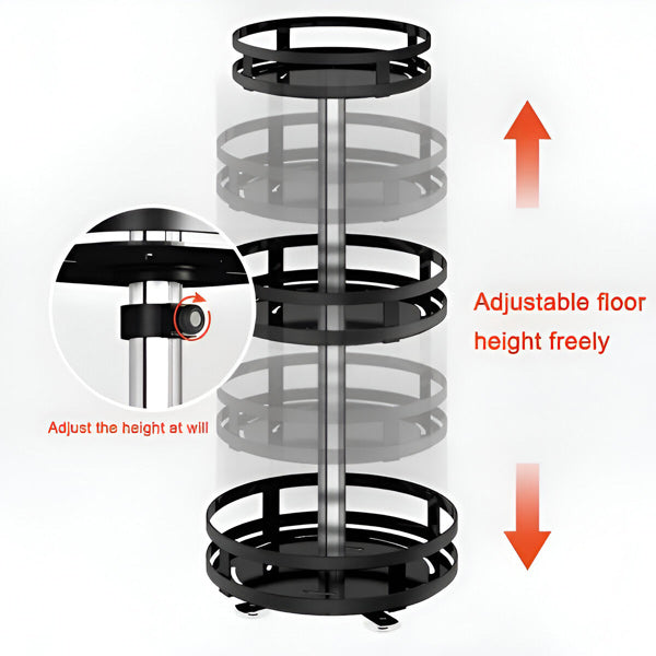 3-Tier Swivel Metal Organizer — 360° Rotating Storage