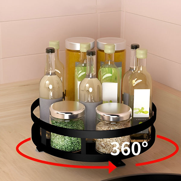 3-Tier Swivel Metal Organizer — 360° Rotating Storage