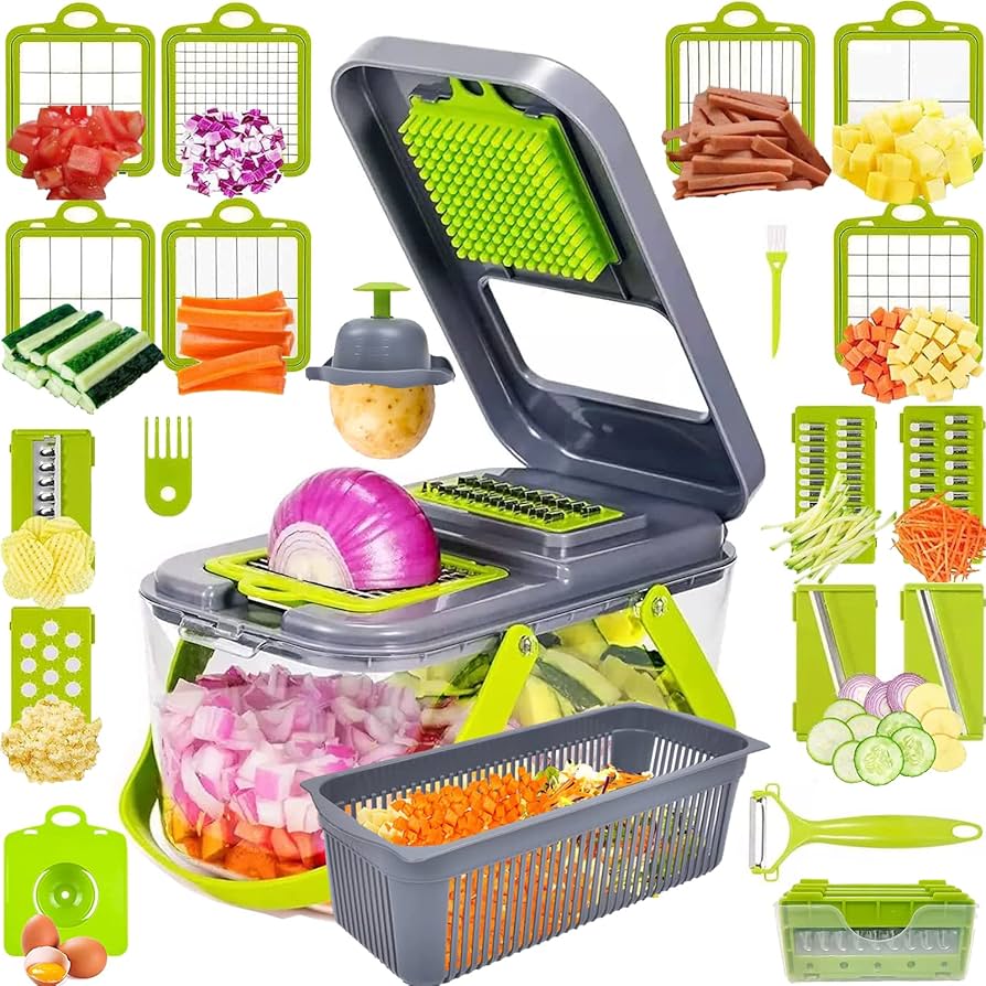18-in-1 Vegetable Slicer — Multi-Blade Prep Set with Container