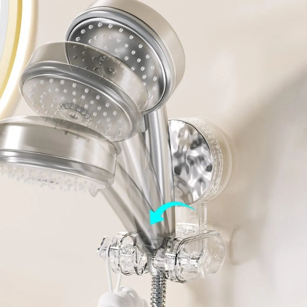 Adjustable Shower Head Holder — Suction Mount, Swivel Head