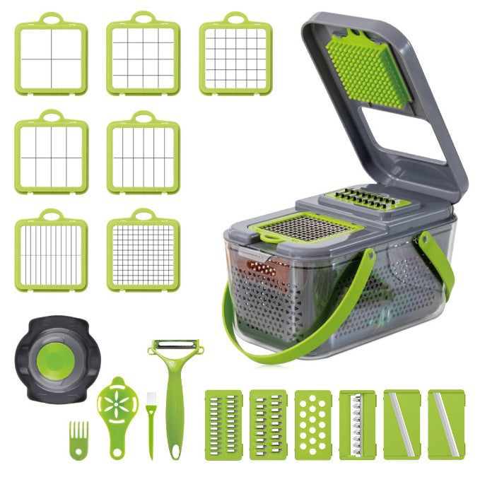 18-in-1 Vegetable Slicer — Multi-Blade Prep Set with Container