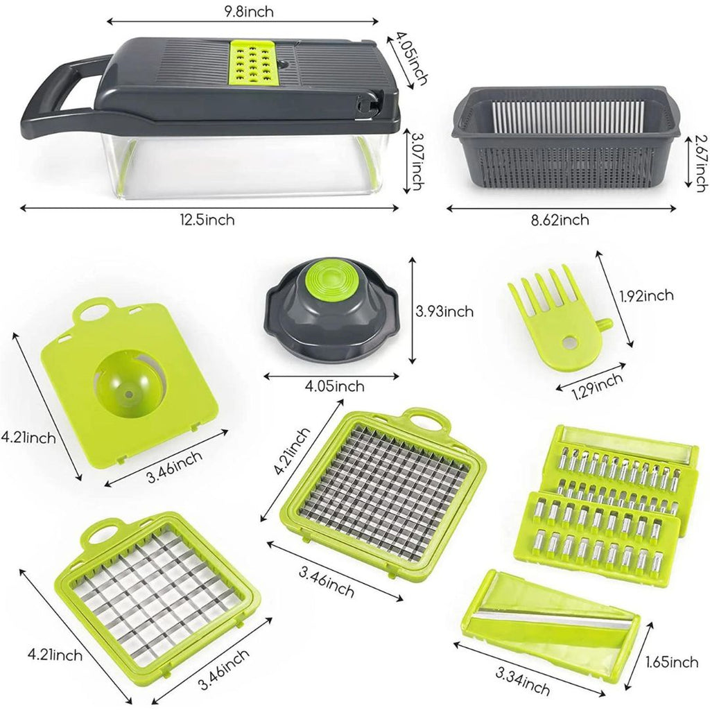 18-in-1 Vegetable Slicer — Multi-Blade Prep Set with Container