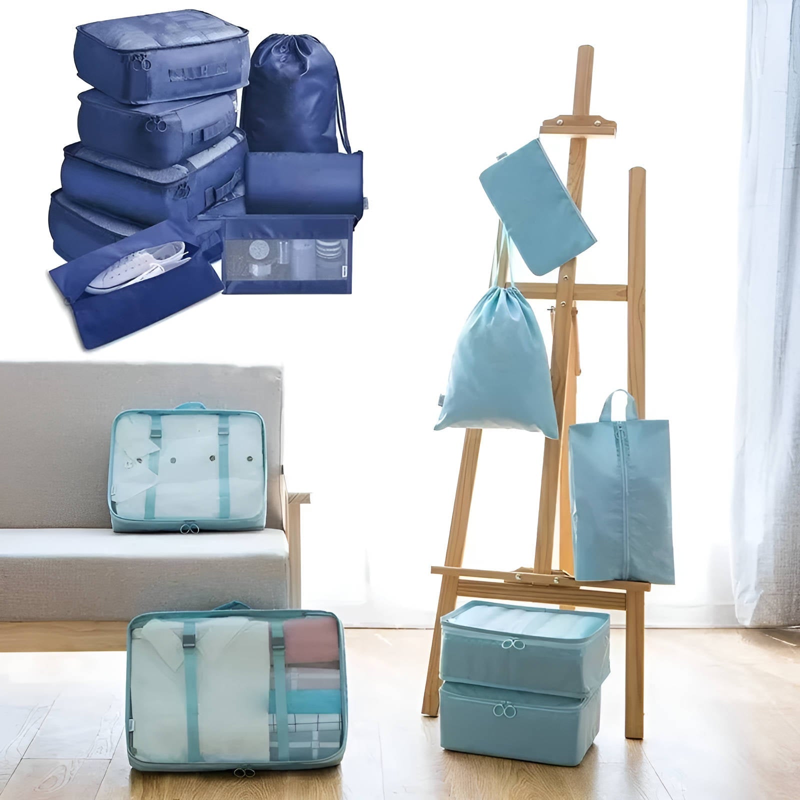 7-Set Packing Cubes for Travel — Organised, Space-Saving Set