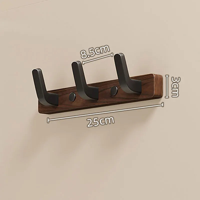Minimalist Wood & Metal Wall-Mounted Coat Hook Rack