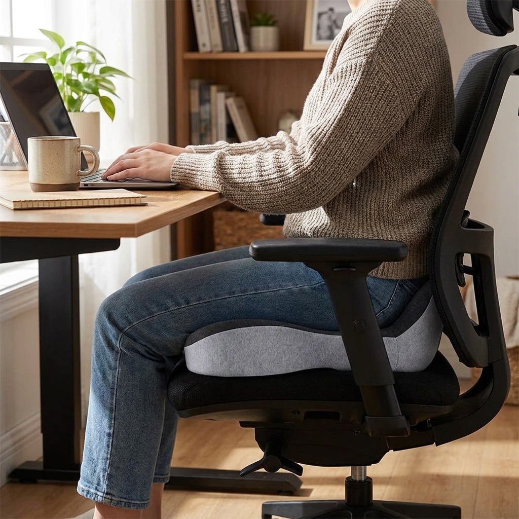Memory Foam Lumbar Pillow Seat Cushion lifestyle