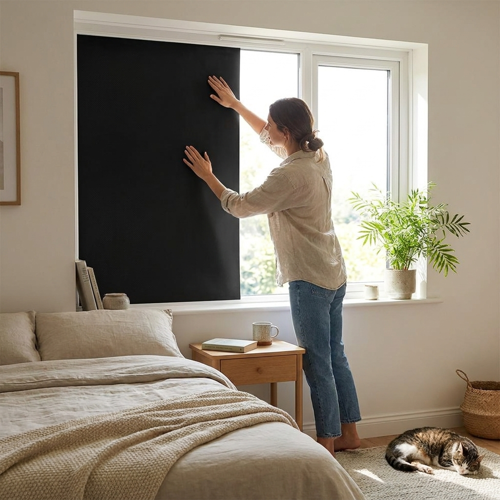 Adhesive Blackout Window Cover Shade lifestyle