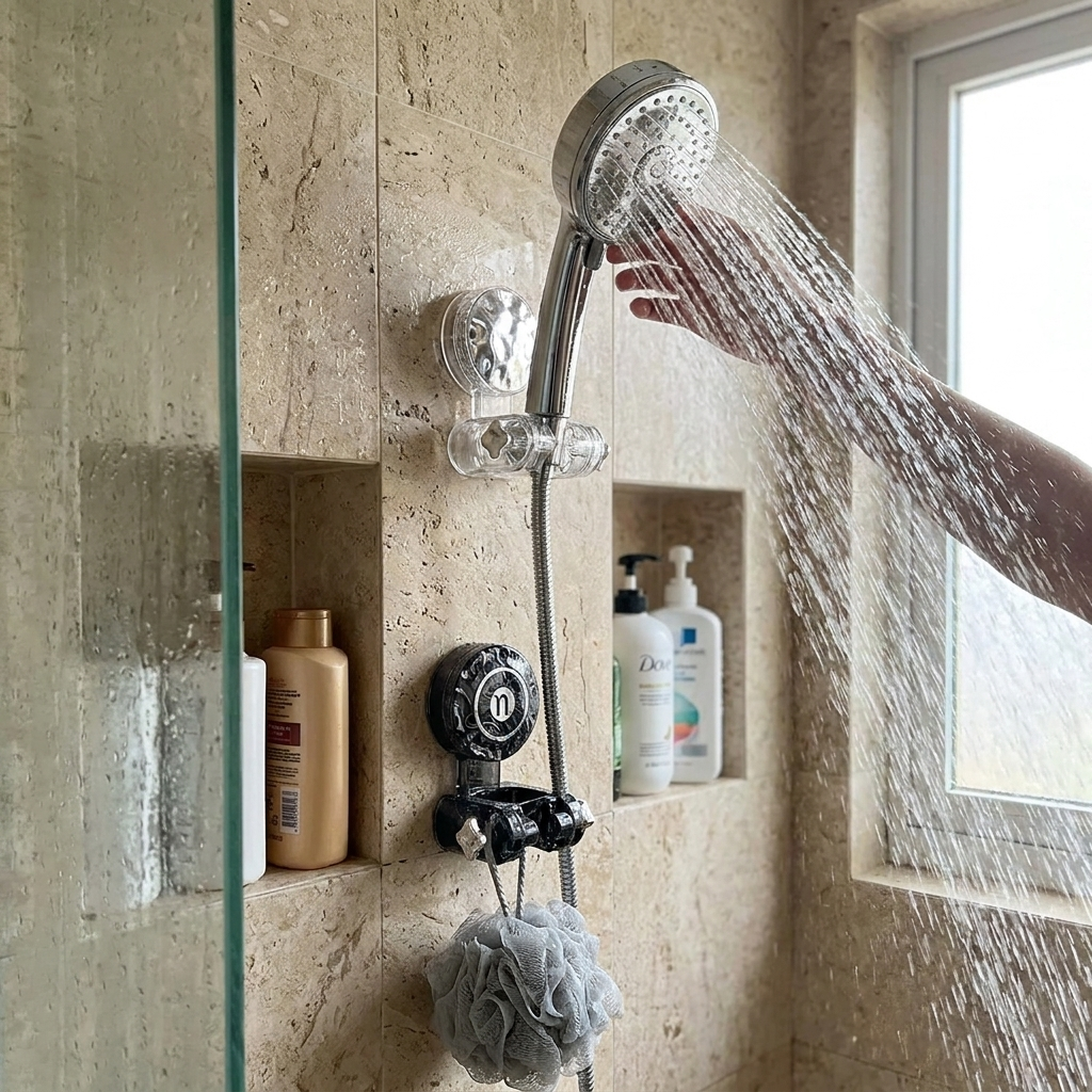Adjustable Shower Head Holder lifestyle