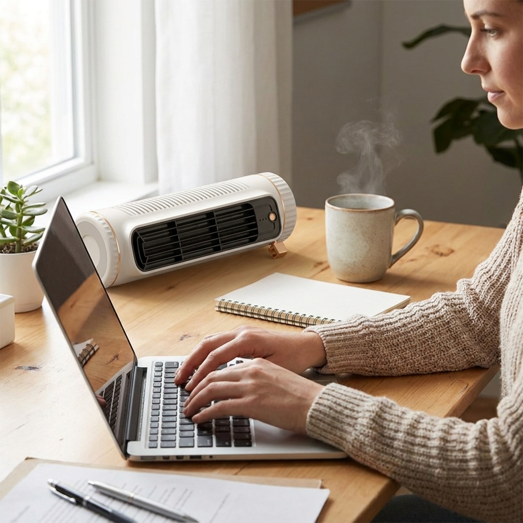 Bladeless Portable Air Conditioner Tower Fan lifestyle