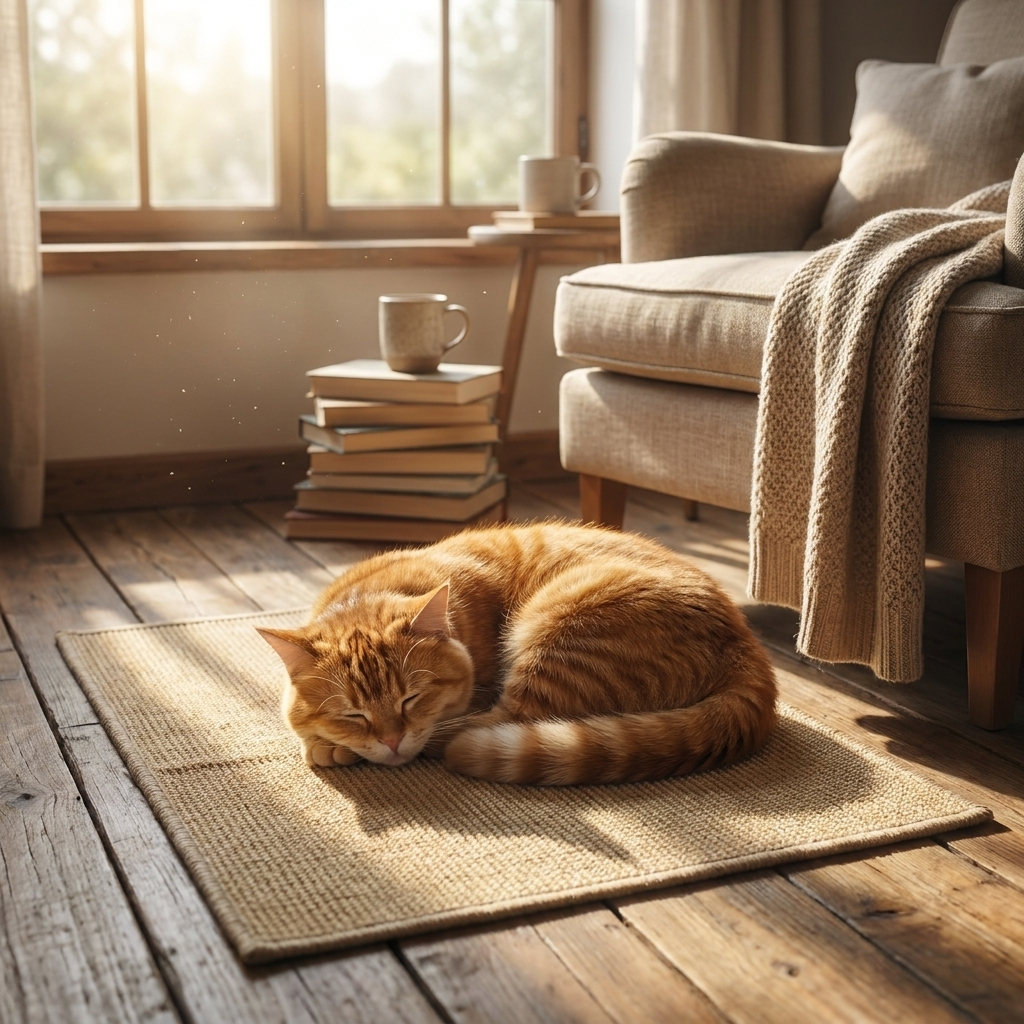 Sisal Cat Scratcher Board Mat lifestyle