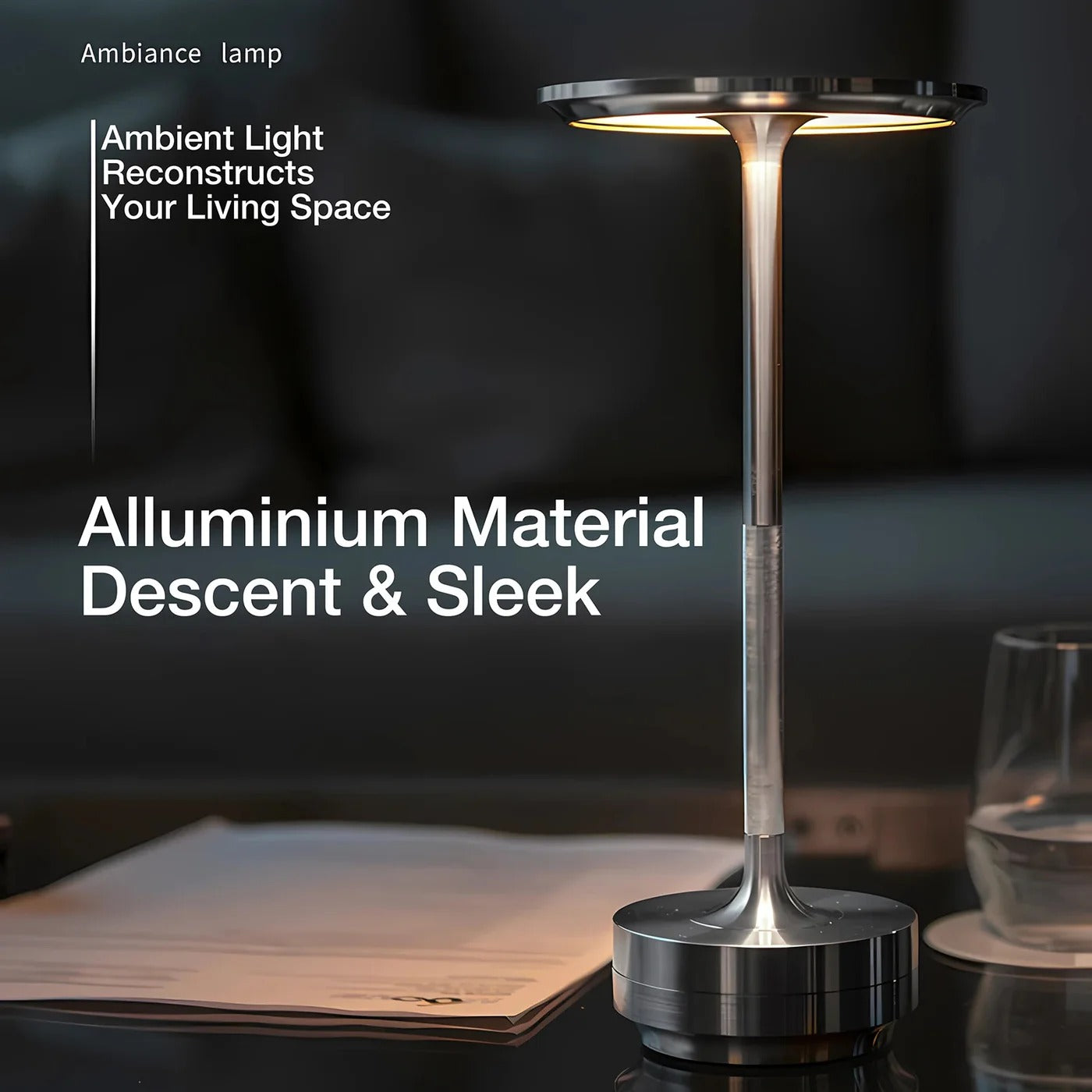 Cordless Nordic Table Lamp — Touch Control, Modern Accent Light