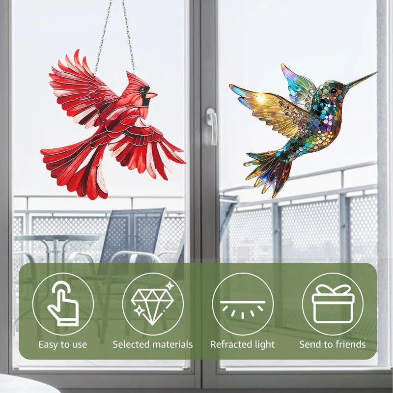 Hummingbird Suncatcher — Colourful Light-Catching Décor