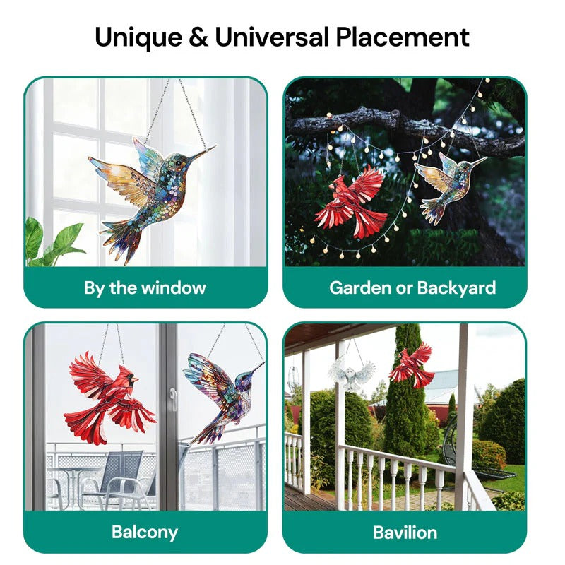 Hummingbird Suncatcher — Colourful Light-Catching Décor