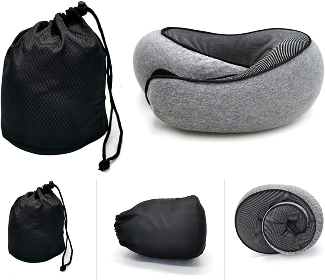 Memory Foam Travel Neck Pillow — Adjustable U-Shaped Support