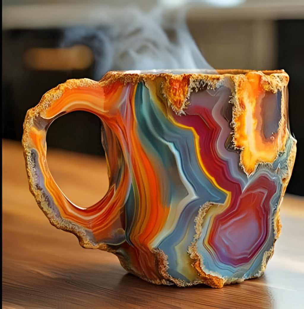Crystal-Inspired Coffee Mugs — Elegant Faceted Drinkware