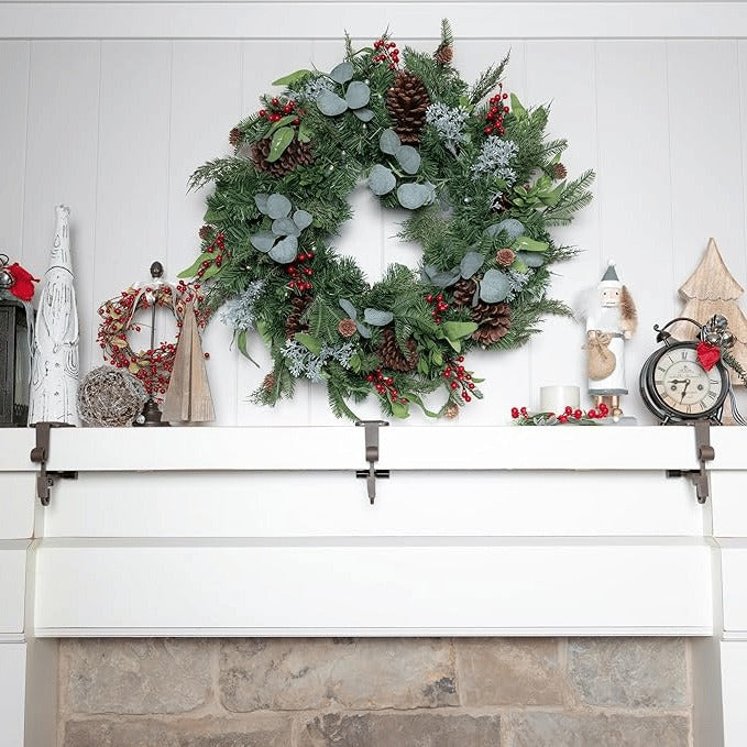 2-in-1 Garland & Christmas Stocking Holders for Mantel