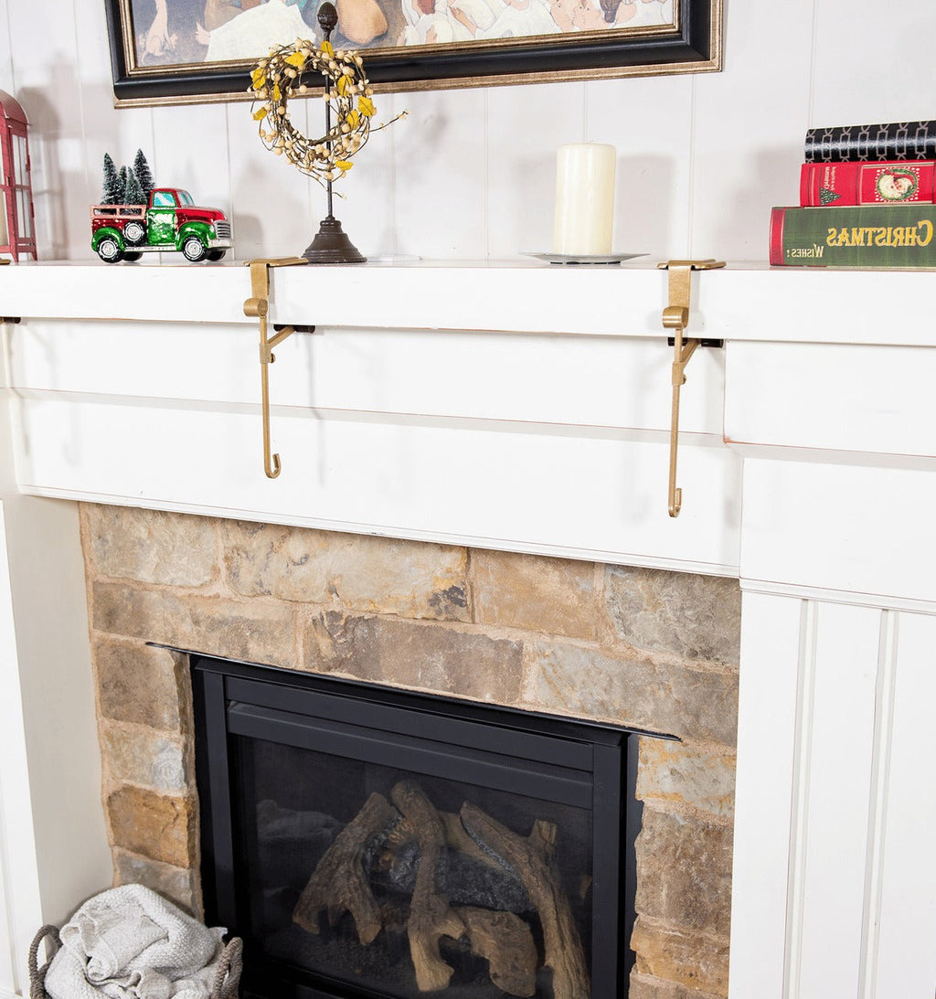 2-in-1 Garland & Christmas Stocking Holders for Mantel