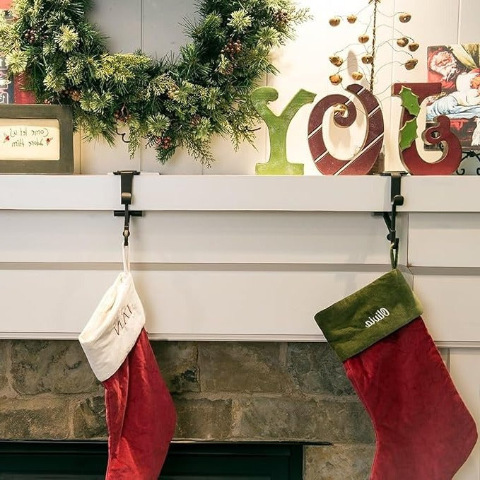 2-in-1 Garland & Christmas Stocking Holders for Mantel