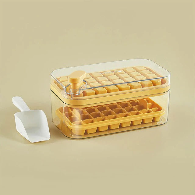 One-Click Ice Tray System — Effortless Ice with Storage Bin