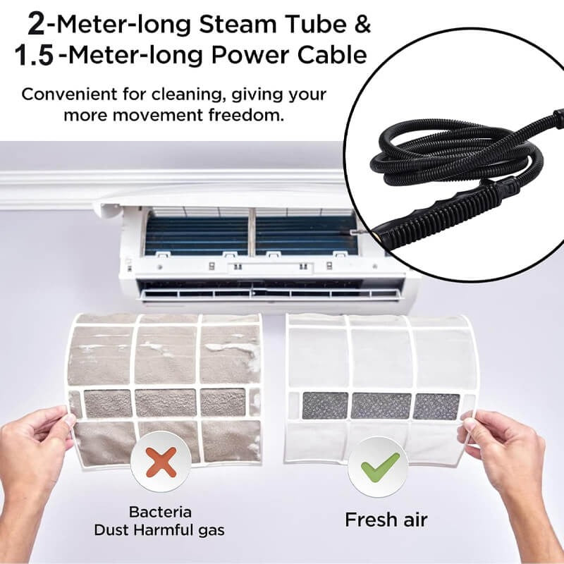2500W High-Pressure Steam Cleaner with Protective Gloves