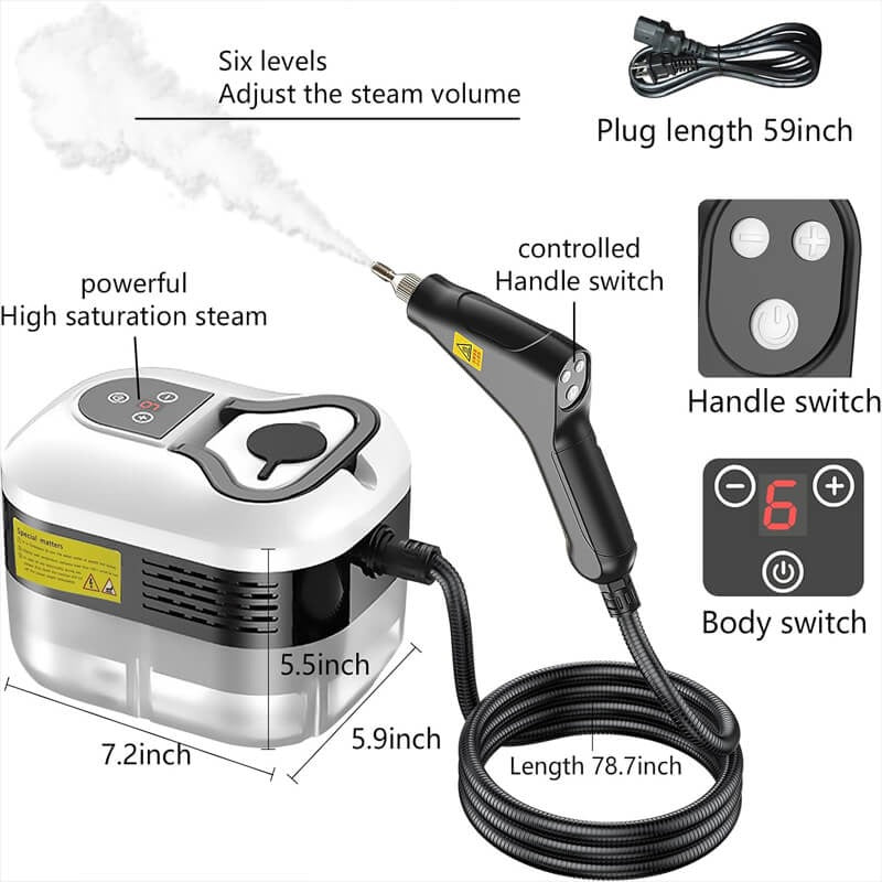 2500W High-Pressure Steam Cleaner with Protective Gloves