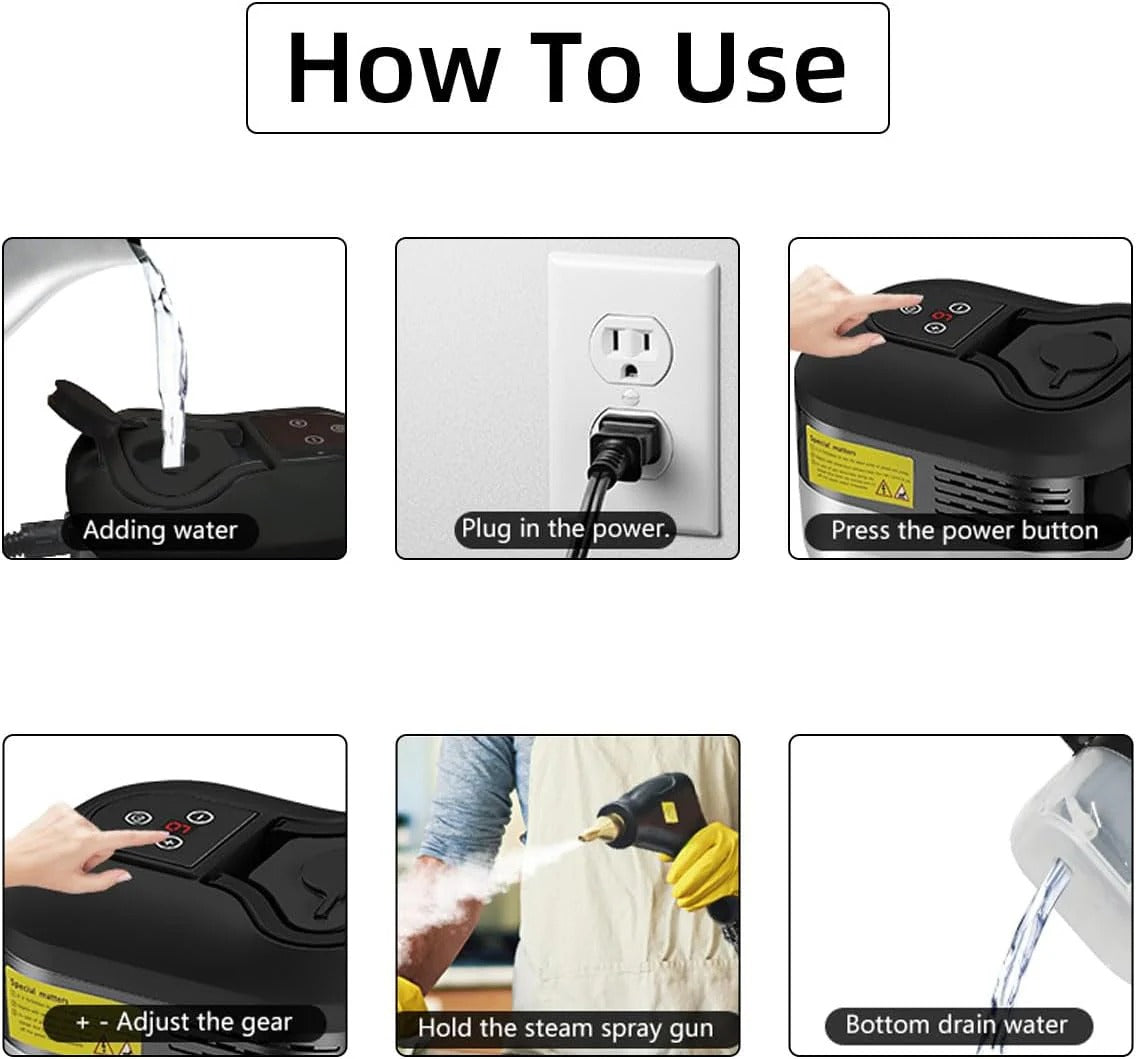 2500W High-Pressure Steam Cleaner with Protective Gloves
