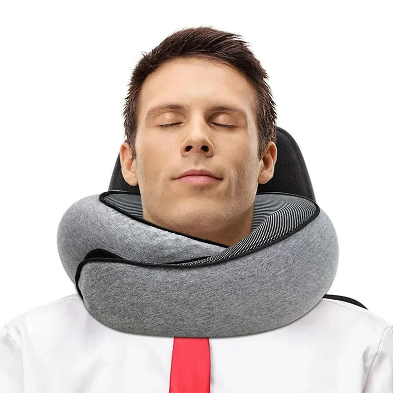 Memory Foam Travel Neck Pillow — Adjustable U-Shaped Support